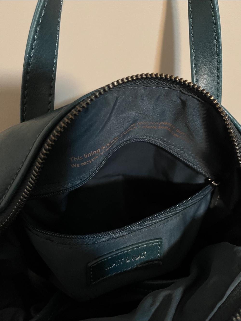 Matt & Nat Deep Teal Structured Dome Satchel - Picture 7 of 9